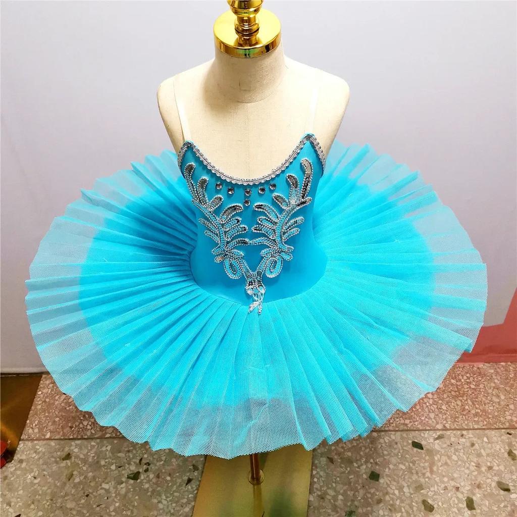 Children's Swan Lake Ballet Tutu Stage Dress sky-blue 170cm-height by HitMyNeed