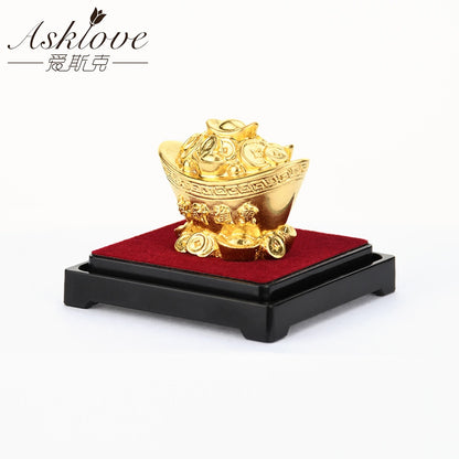 Chinese Gold Ingot Feng Shui Wealth Figurine by HitMyNeed