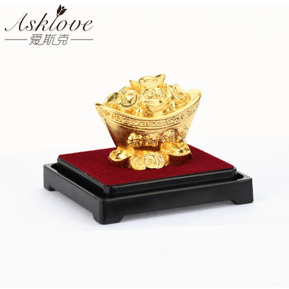 Chinese Gold Ingot Feng Shui Wealth Figurine by HitMyNeed