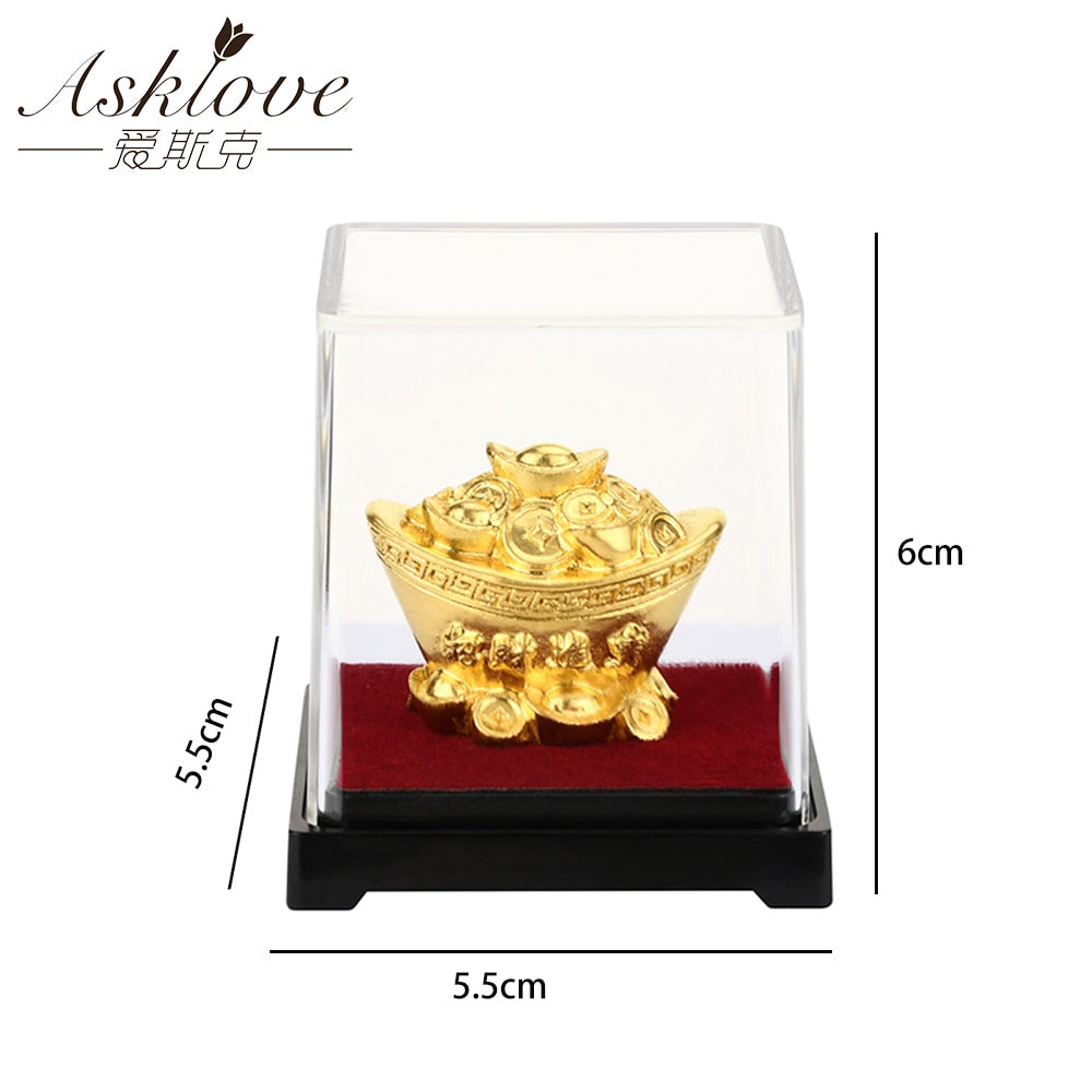 Chinese Gold Ingot Feng Shui Wealth Figurine by HitMyNeed