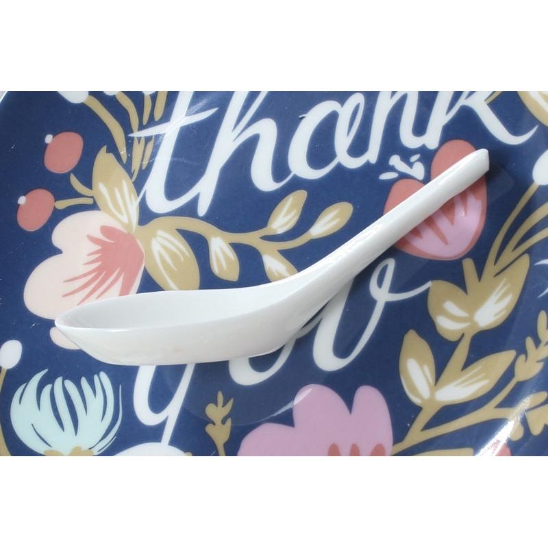 Chinese Soup Spoons Set of 6 - Bone China, 12 cm by HitMyNeed