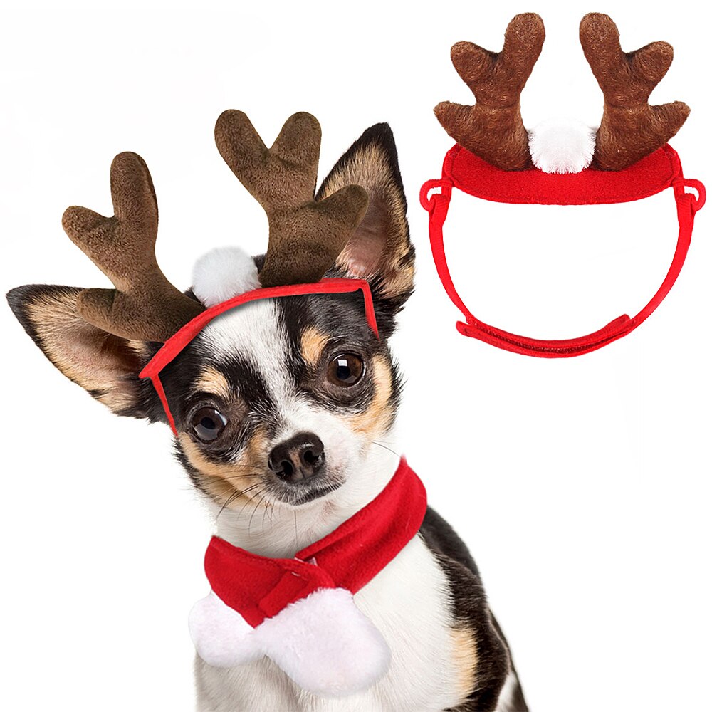 Christmas Adjustable Reindeer Hat for Dogs & Cats by HitMyNeed