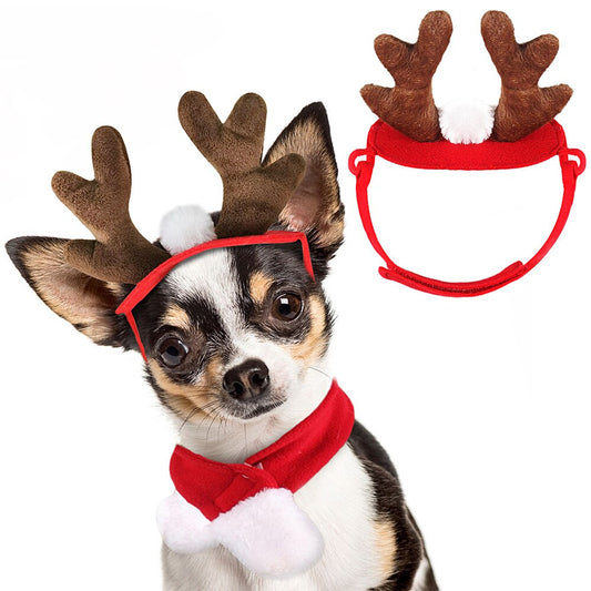 Christmas Adjustable Reindeer Hat for Dogs & Cats by HitMyNeed