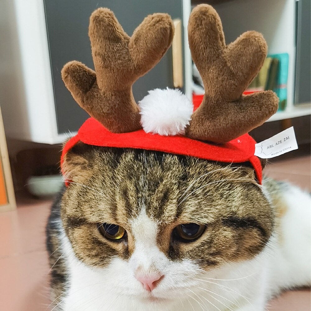 Christmas Adjustable Reindeer Hat for Dogs & Cats by HitMyNeed