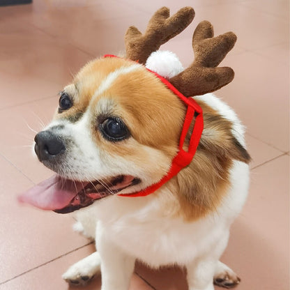 Christmas Adjustable Reindeer Hat for Dogs & Cats by HitMyNeed