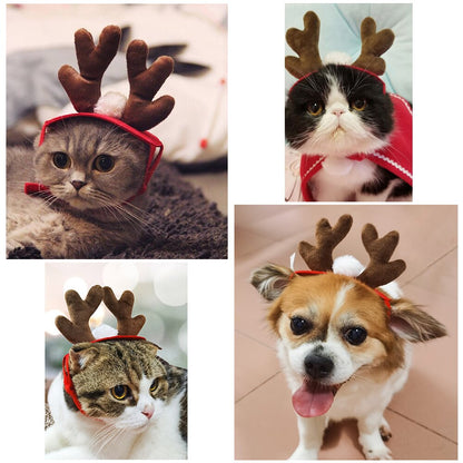 Christmas Adjustable Reindeer Hat for Dogs & Cats by HitMyNeed