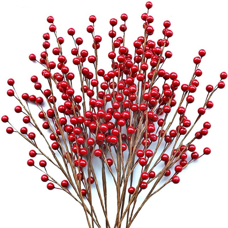 Christmas Artificial Red Berry Stems (12 Pack) by HitMyNeed