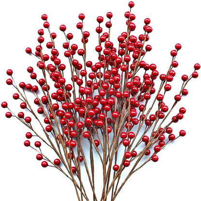 Christmas Artificial Red Berry Stems (12 Pack) by HitMyNeed