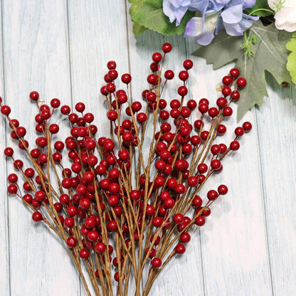 Christmas Artificial Red Berry Stems (12 Pack) by HitMyNeed