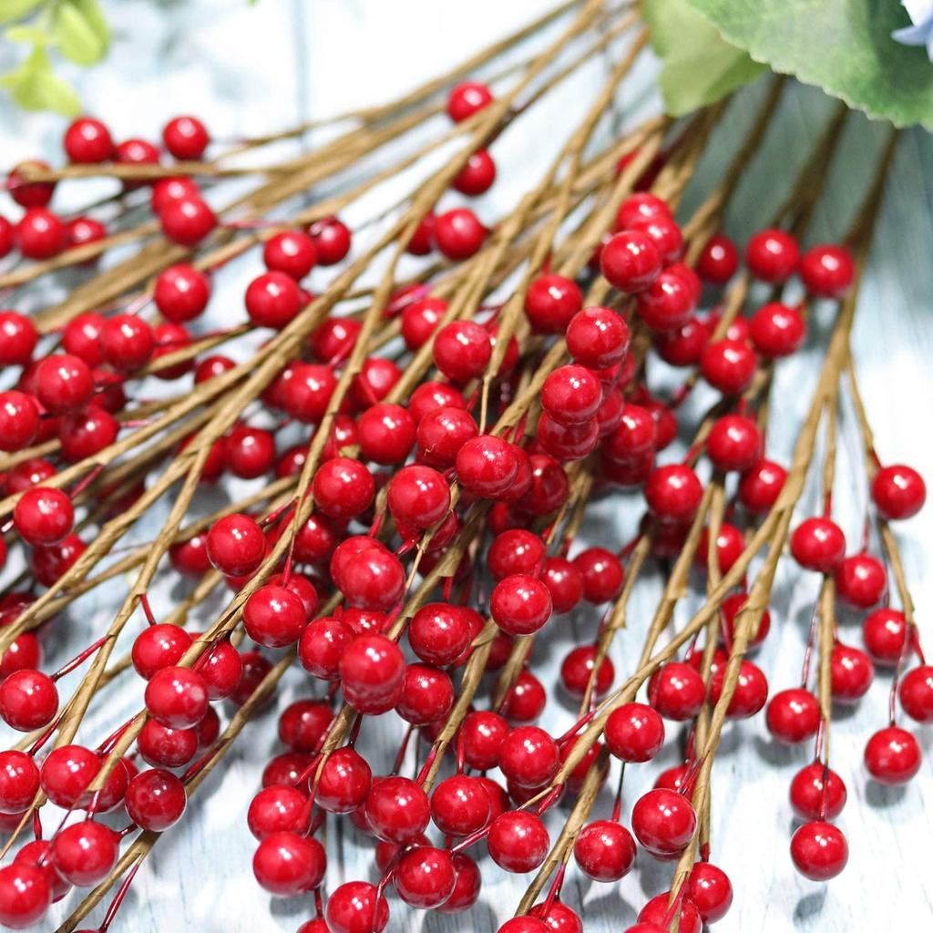 Christmas Artificial Red Berry Stems (12 Pack) by HitMyNeed