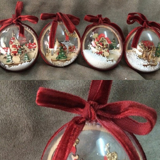 Christmas Ball Hanging Snow Globe Ornaments (Set of 2) by HitMyNeed