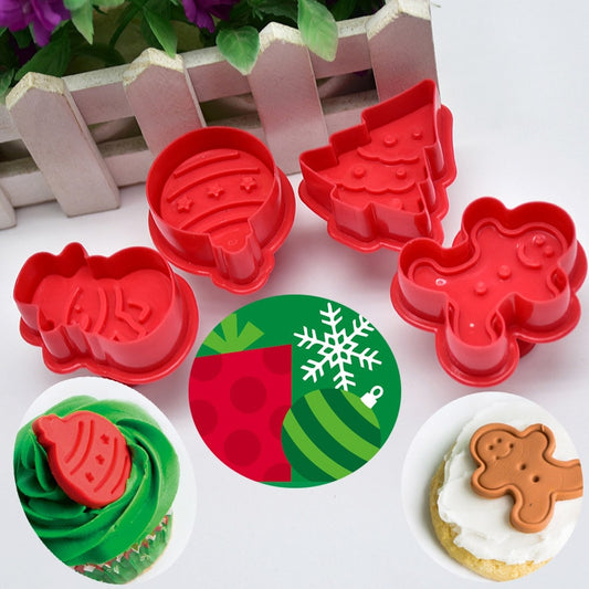 Christmas Cookie Cutter Set, 4-Piece Baking Molds by HitMyNeed