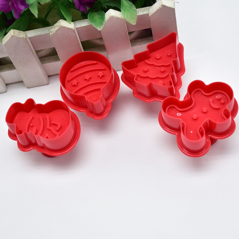 Christmas Cookie Cutter Set, 4-Piece Baking Molds by HitMyNeed