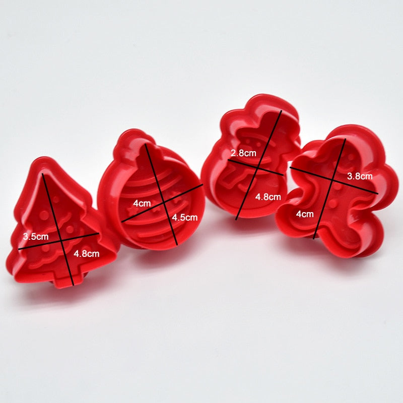 Christmas Cookie Cutter Set, 4-Piece Baking Molds by HitMyNeed