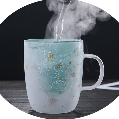 Christmas Double-Wall Glass Coffee Mug with Lid by HitMyNeed