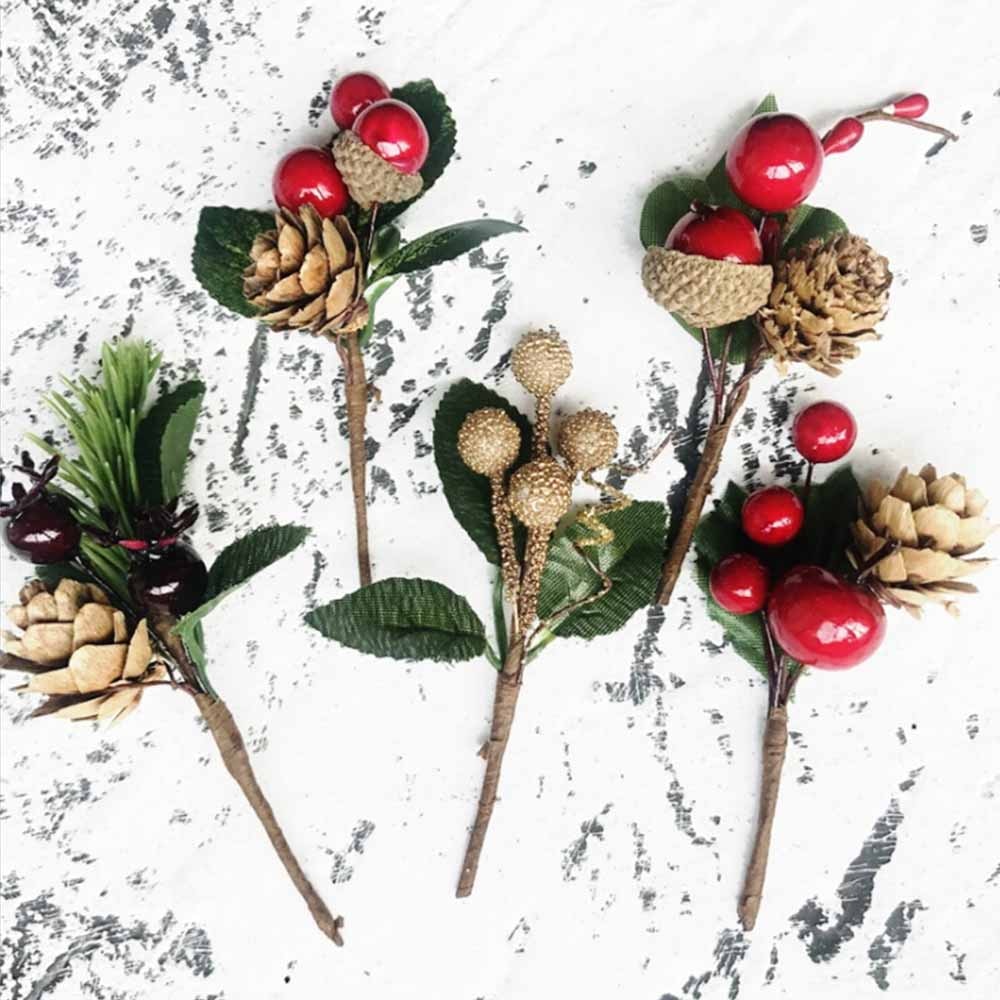 Christmas Faux Holly Picks Set of 5 by HitMyNeed