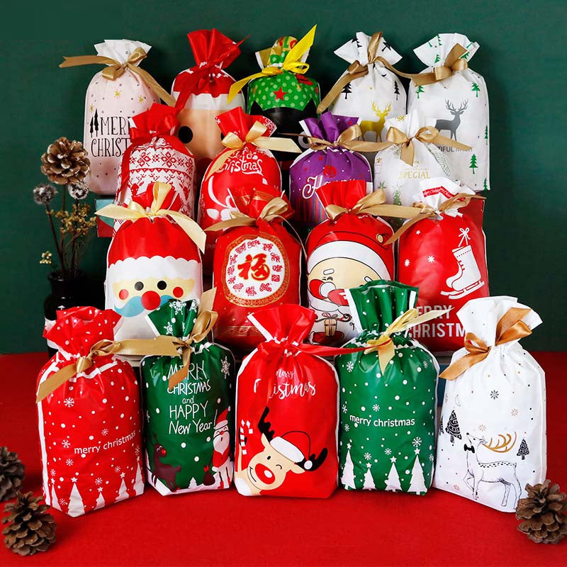 Christmas Goodie Bags with Ribbon 15 x 23 cm by HitMyNeed