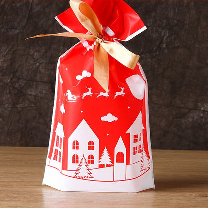 Christmas Goodie Bags with Ribbon 15 x 23 cm dark-khaki 5pcs by HitMyNeed