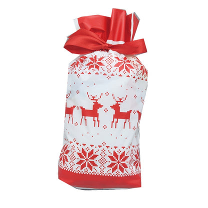 Christmas Goodie Bags with Ribbon 15 x 23 cm fluorescence-yellow 5pcs by HitMyNeed