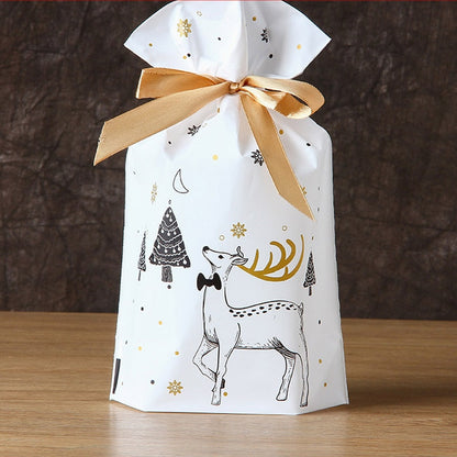Christmas Goodie Bags with Ribbon 15 x 23 cm light-grey 5pcs by HitMyNeed