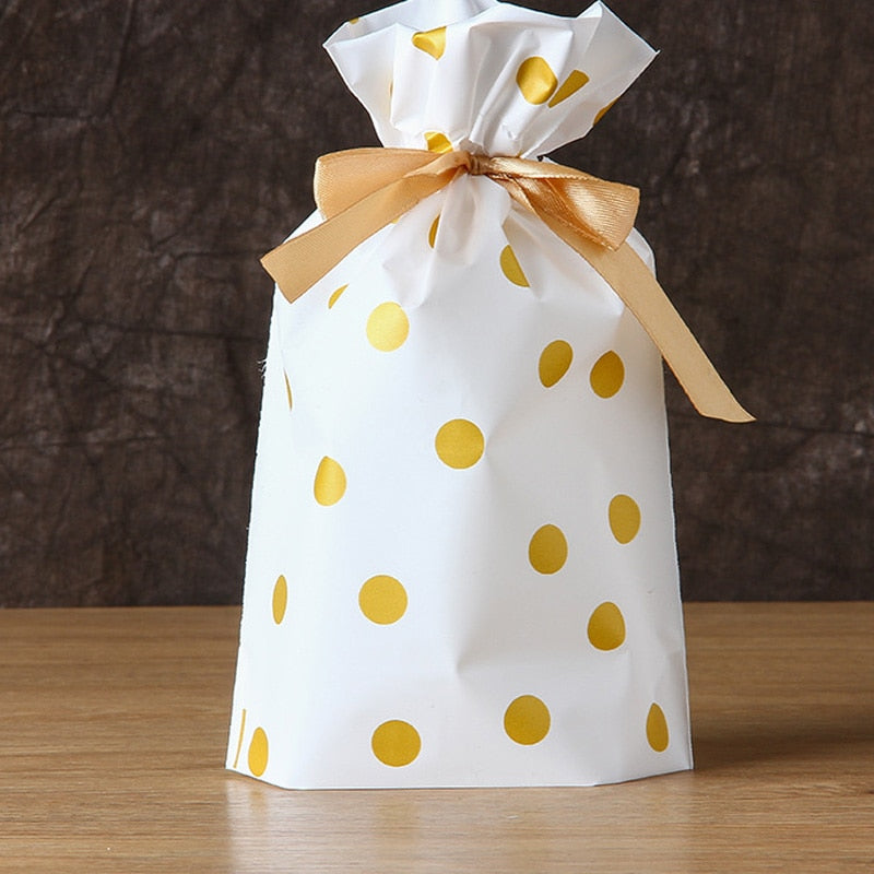 Christmas Goodie Bags with Ribbon 15 x 23 cm mint-green 5pcs by HitMyNeed