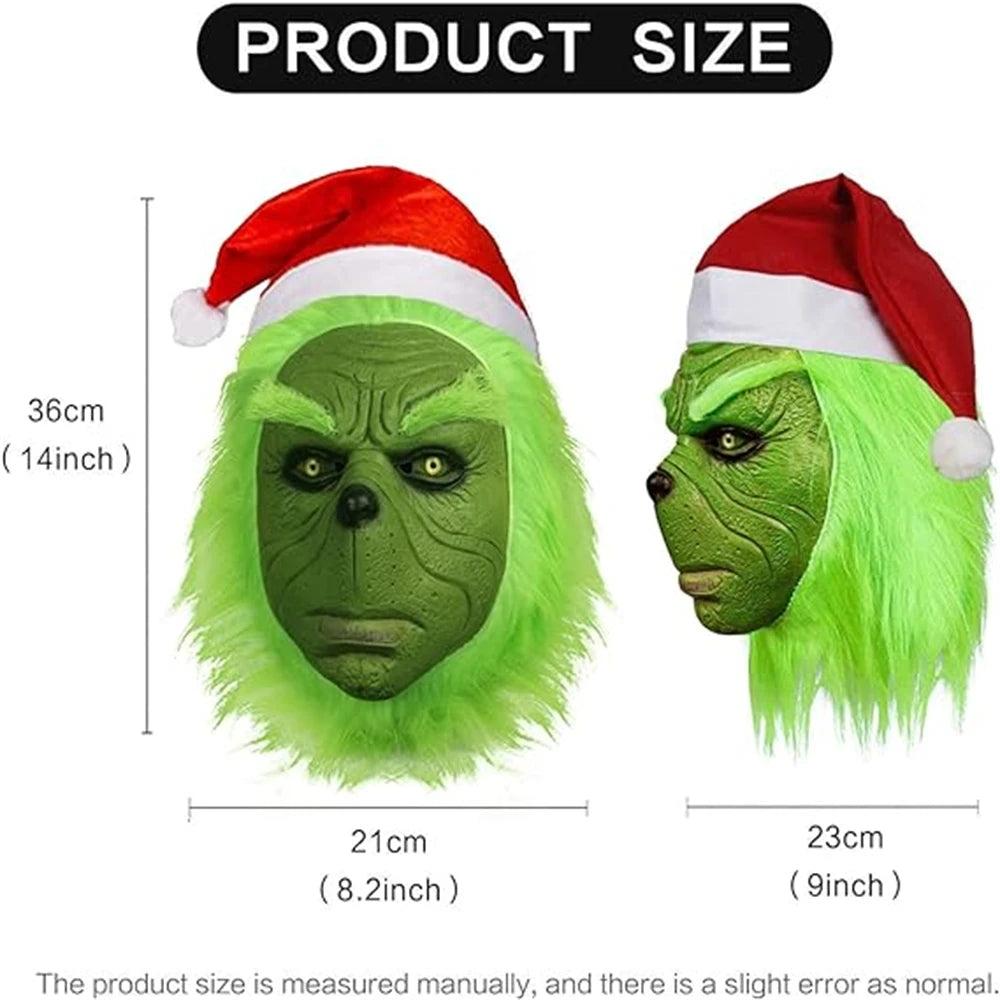 Christmas Green Monster Mask with Santa Hat & Gloves by HitMyNeed