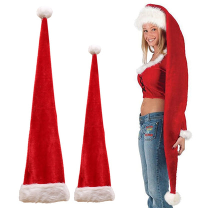 Christmas Plush Extra Long Santa Hat for Kids & Adults by HitMyNeed