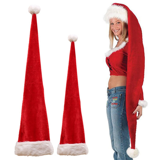 Christmas Plush Extra Long Santa Hat for Kids & Adults by HitMyNeed