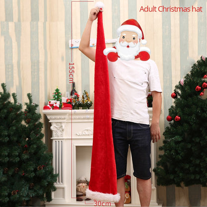 Christmas Plush Extra Long Santa Hat for Kids & Adults by HitMyNeed