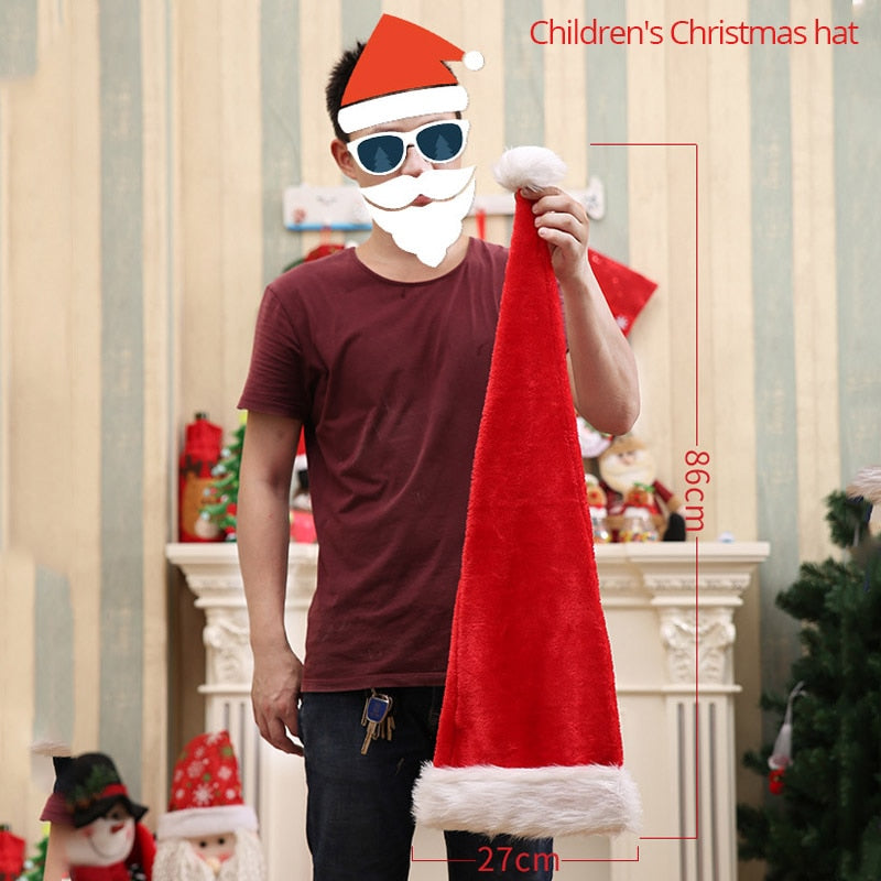 Christmas Plush Extra Long Santa Hat for Kids & Adults by HitMyNeed