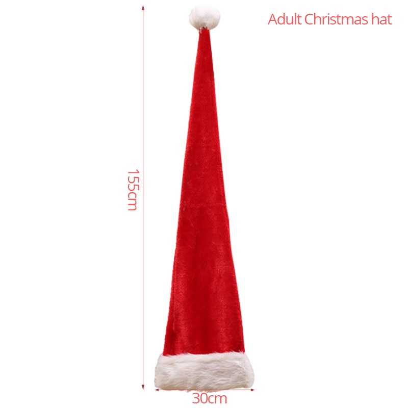 Christmas Plush Extra Long Santa Hat for Kids & Adults by HitMyNeed