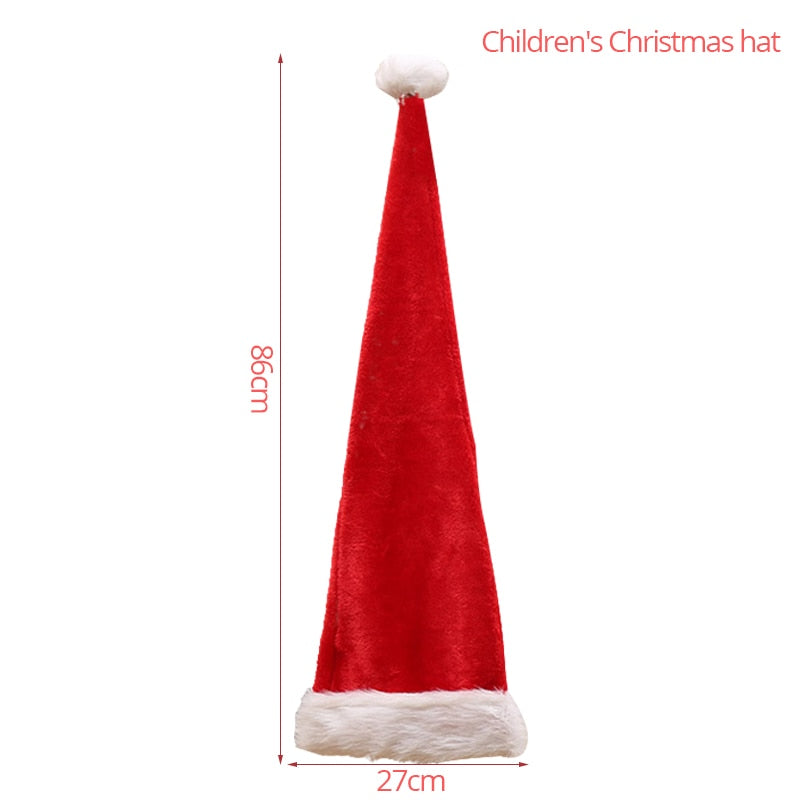 Christmas Plush Extra Long Santa Hat for Kids & Adults by HitMyNeed