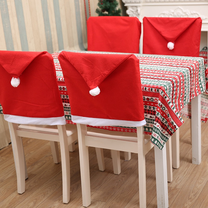 Christmas Santa Hat Chair Covers Set of 2 by HitMyNeed