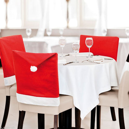 Christmas Santa Hat Chair Covers Set of 2 by HitMyNeed