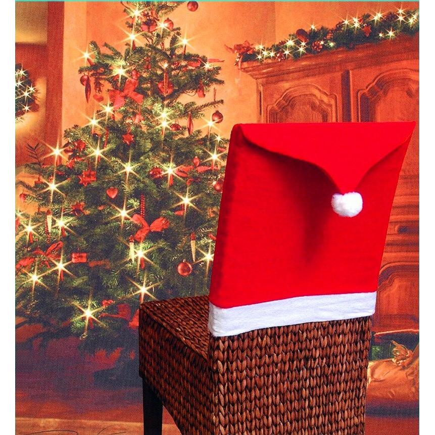 Christmas Santa Hat Chair Covers Set of 2 by HitMyNeed