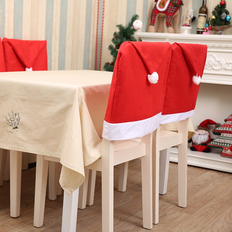 Christmas Santa Hat Chair Covers Set of 2 by HitMyNeed