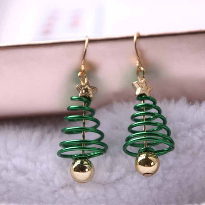 Christmas Tree Dangle Earrings for Holiday Parties by HitMyNeed