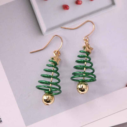 Christmas Tree Dangle Earrings for Holiday Parties by HitMyNeed