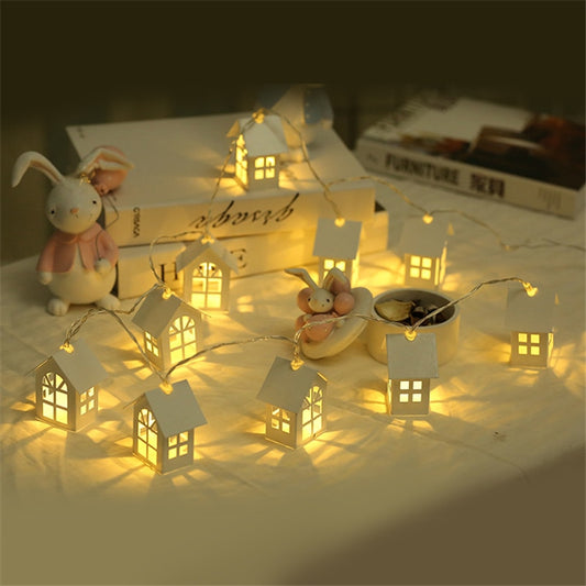 Christmas Tree Lights with Hanging House Lanterns by HitMyNeed