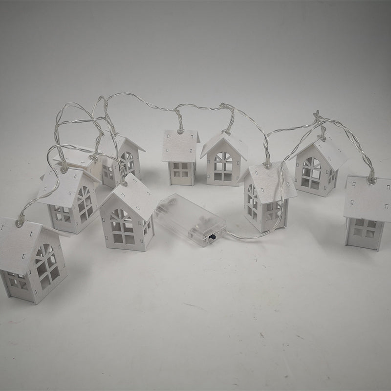 Christmas Tree Lights with Hanging House Lanterns by HitMyNeed