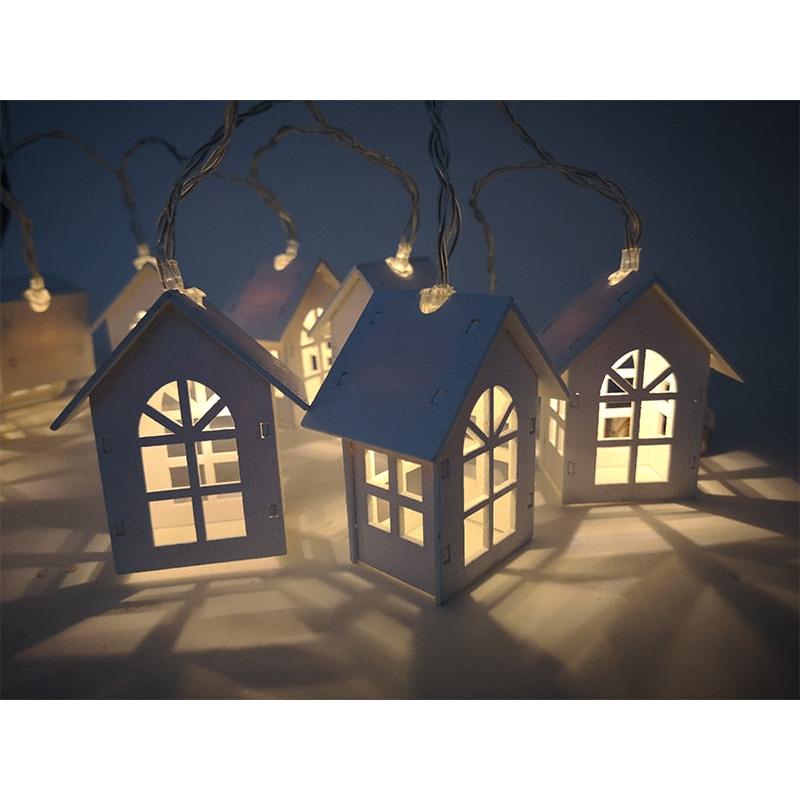Christmas Tree Lights with Hanging House Lanterns by HitMyNeed