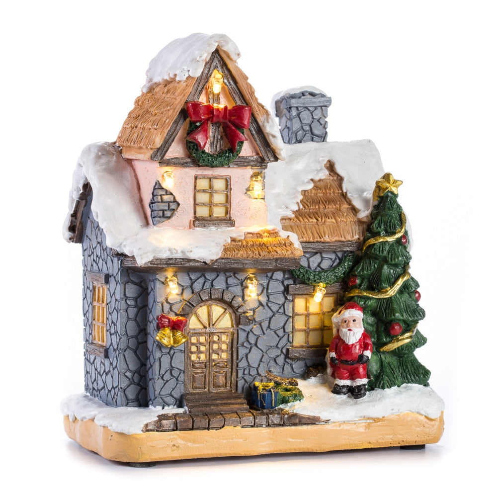 Christmas Village House with LED Lights, 16 cm by HitMyNeed