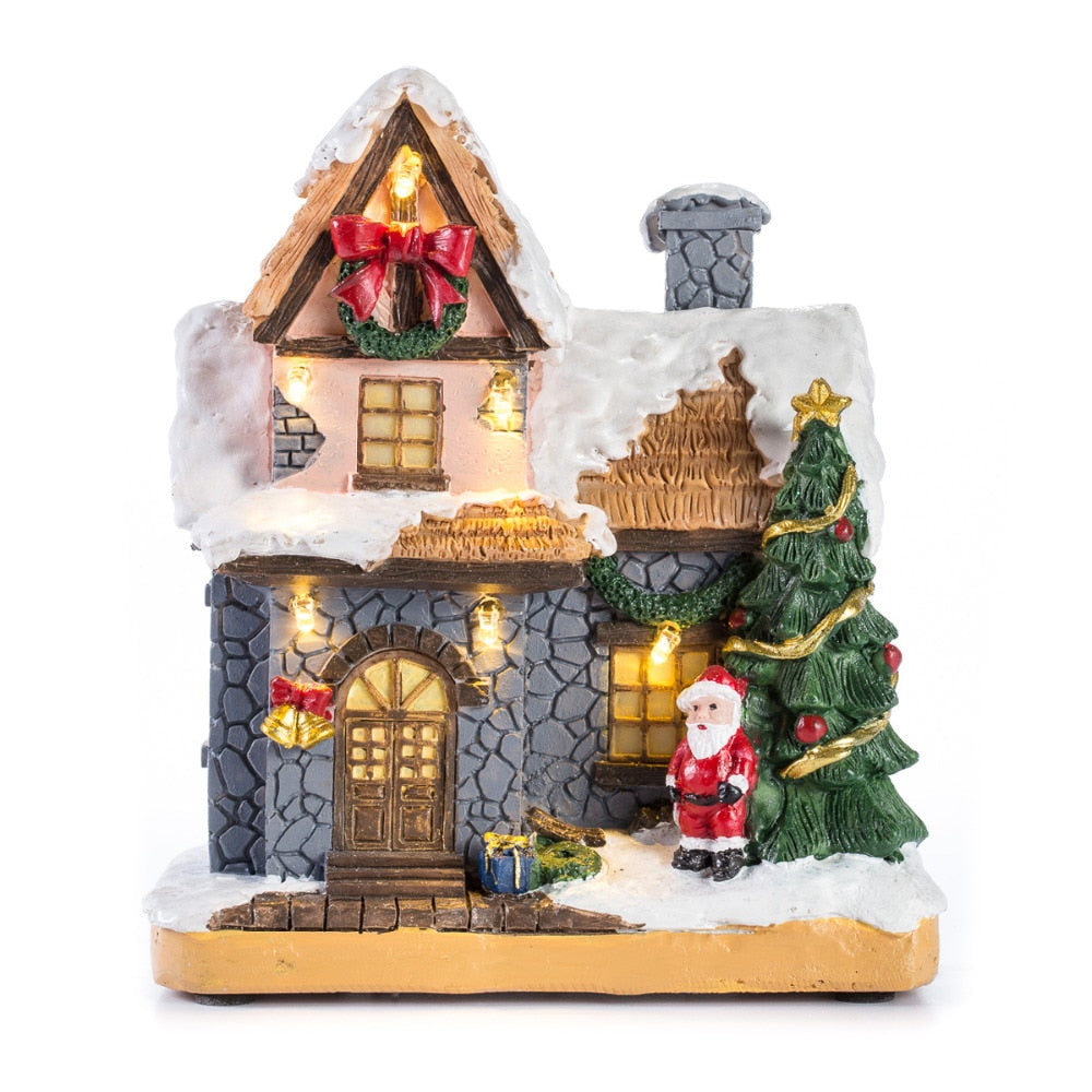 Christmas Village House with LED Lights, 16 cm by HitMyNeed