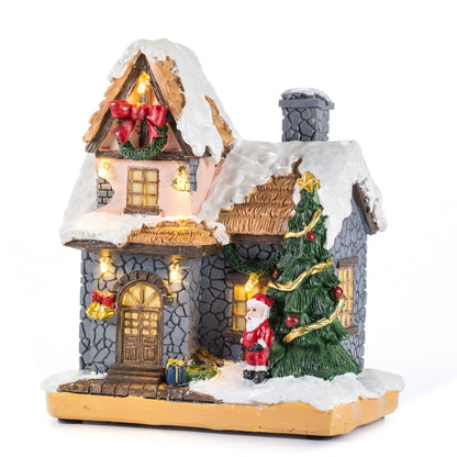 Christmas Village House with LED Lights, 16 cm by HitMyNeed