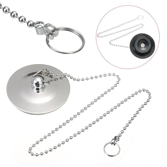 Chrome Sink Plug Drain Stopper with Chain by HitMyNeed