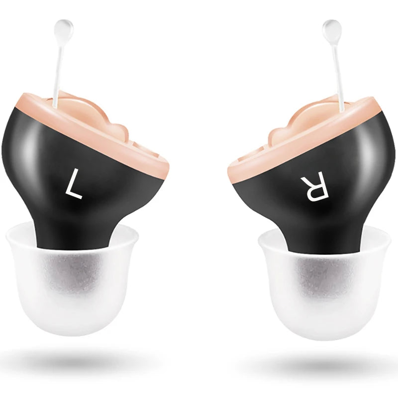 CIC In-Canal Hearing Aid Mini Sound Amplifier black-pair by HitMyNeed