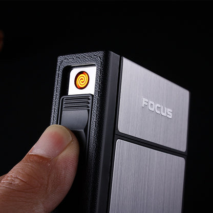 Cigarette Case with USB Rechargeable Flameless Lighter by HitMyNeed