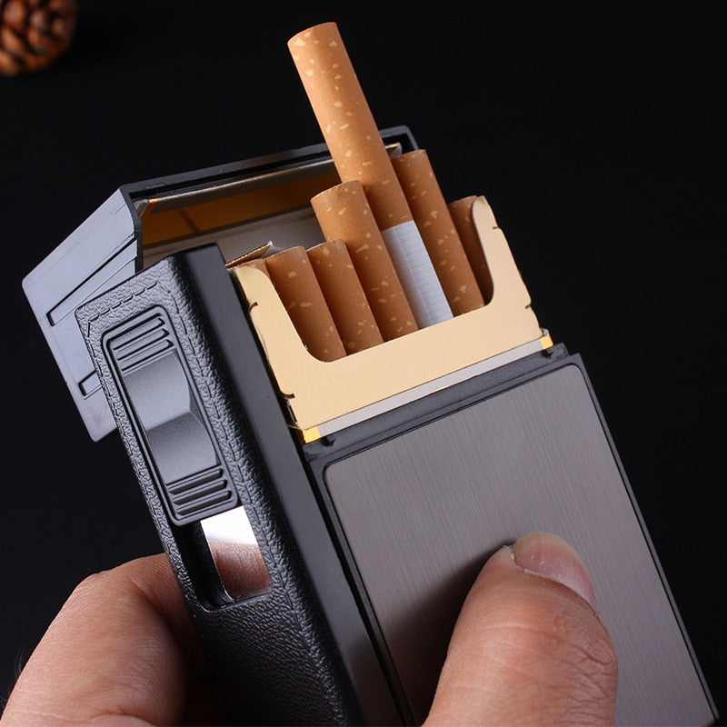 Cigarette Case with USB Rechargeable Flameless Lighter by HitMyNeed