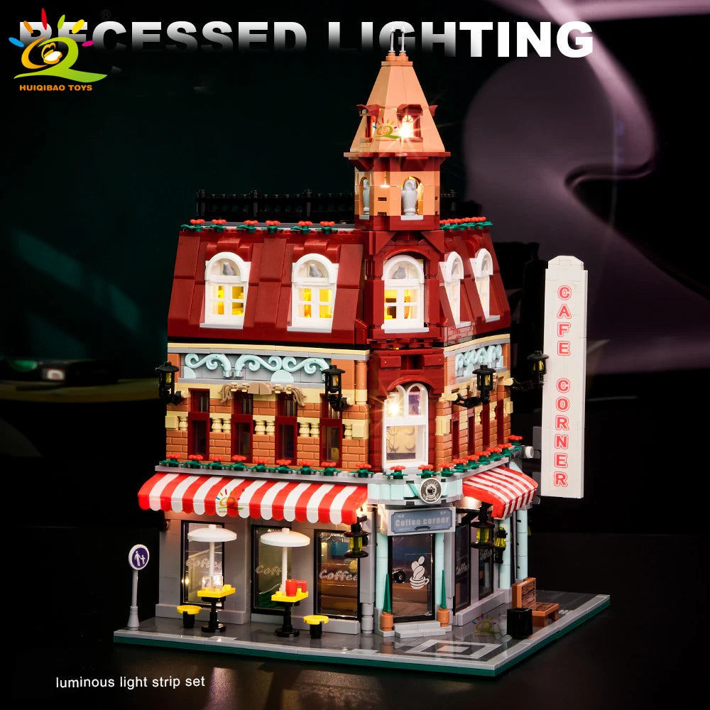 City Corner Coffee Shop Micro Building Block Set by HitMyNeed