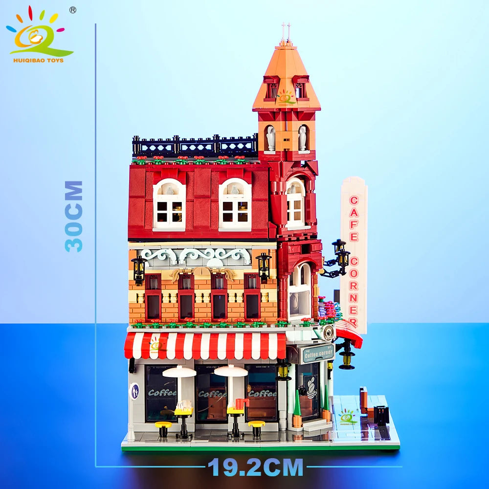 City Corner Coffee Shop Micro Building Block Set by HitMyNeed